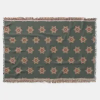 Holly Star Holiday Throw Blanket Green