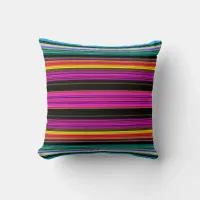 Thin Colorful Stripes - 2 Throw Pillow