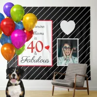 40 & Fabulous 40th Birthday Photo Black & White Tapestry