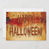 Happy Halloween Blood Stained Wall Invitation
