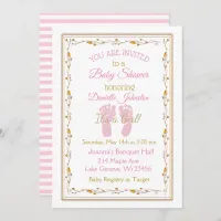 Personalized Baby Girl  Pink and Gold Baby Shower Invitation