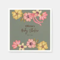 Cute Cowgirl Western Baby Shower Boho Flowers Napkins