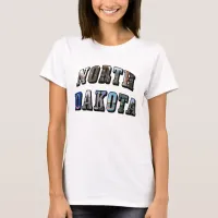 North Dakota Picture Text T-Shirt