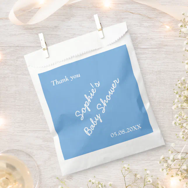 Baby Shower Minimalist Blue Favor Bags