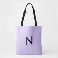 Lilac Monogram Elegant Pretty Modern Stylish Tote Bag