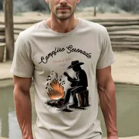 Cowboy Campfire Harmony - Nostalgic Guitar Playing T-Shirt