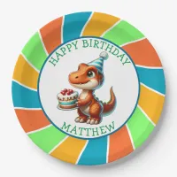 Dinosaur themed Kid's Birthday Party Personalized Paper Plates
