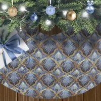 Blue Gold Christmas Pattern#31 ID1009 Brushed Polyester Tree Skirt