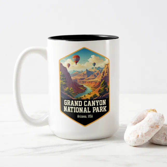 Vintage Balloon Trips Grand Canyon National Park Two-Tone Coffee Mug