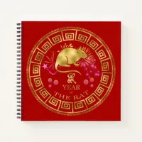 Chinese Zodiac Rat Red/Gold ID542 Notebook