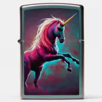 Dark Rainbow Gothic Unicorn AI created digital art Zippo Lighter