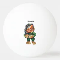 Scandinavian Funny Troll Illustration Watercolor Ping Pong Ball