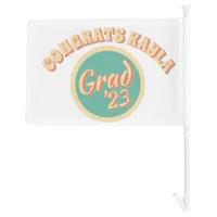 Peachy Grad Custom Name Class of 2023 Graduation  Car Flag