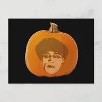 Jack o' Lantern Caligari Face, Halloween Pumpkin Postcard