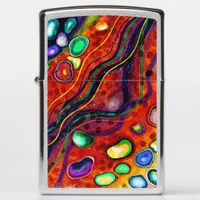 Red, Blue, Copper, Green, Purple Abstract Modern  Zippo Lighter