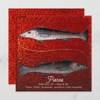 Pisces the Fish Zodiac Sign Birthday Party Invitation