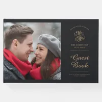 Wedding Photo Modern Minimalist Elegant Typography Guest Book