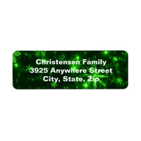 Snowflakes Green Background Return Address Labels