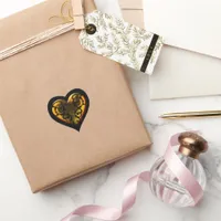 Filigree Goth Gold Heart Heart Sticker