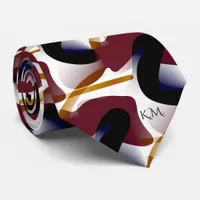 Quirky Modern Geometric Chic Monogram Neck Tie