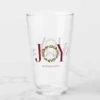 Elegant Joy to the World Christmas Wreath Glass