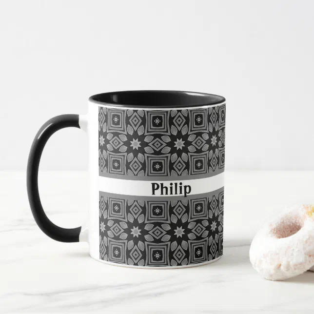 Monochrome Geometric pattern Mug