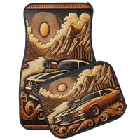 Dreamy Valley Drive with 80s Car Car Floor Mat