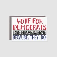 VOTE FOR DEMOCRATS CAR MAGNET