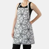 Geometric Black and White Colorable Art Smock Apron