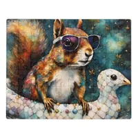 Cute Squirrel Enjoys a Float Trip Jigsaw Puzzle