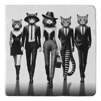 Hep Cat Runway Models Walking the Catwalk Trivet