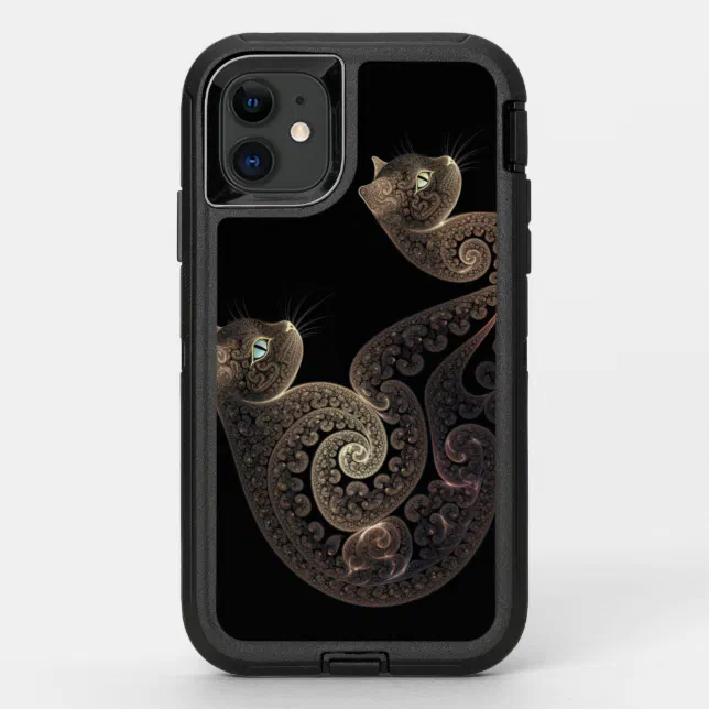Serpentine fractal cat OtterBox defender iPhone 11 case