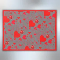 Simple Red Hearts Romantic Love On Charcoal | Rug