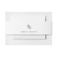 Minimalist Black And White Classic Wedding Invitation Belly Band