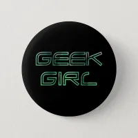 geek girl pinback button