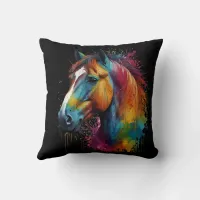 Horse painted design difficult  throw pillow