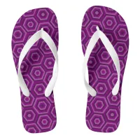 Purple Nested Hexagons Flip Flops