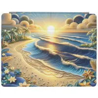 Ocean View Tropical Paper Quilling Effect  iPad Smart Cover