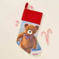 Christmas  Bear in the Snow Christmas Stocking