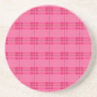 Hot Pink Plaid Coaster