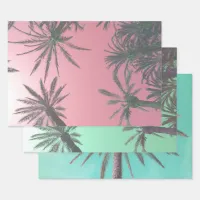 Pastel Palm Trees Photographic Wrapping Paper Sheets