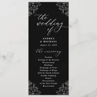 Elegant Black & White Vintage Classic Wedding Program