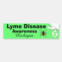 Lyme Disease Awareness Michigan Bumper Sticker