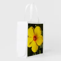 Yellow Hibiscus Flower Grocery Bag