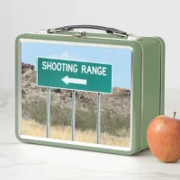 Turn Left to Shooting Range Metal Lunch Box