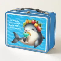 Cute Chiquita Vaquita Enjoying a Virgin Margarita Metal Lunch Box