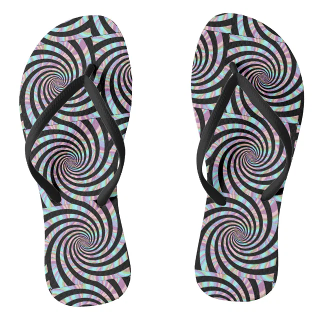 Spirals multicolor - black flip flops