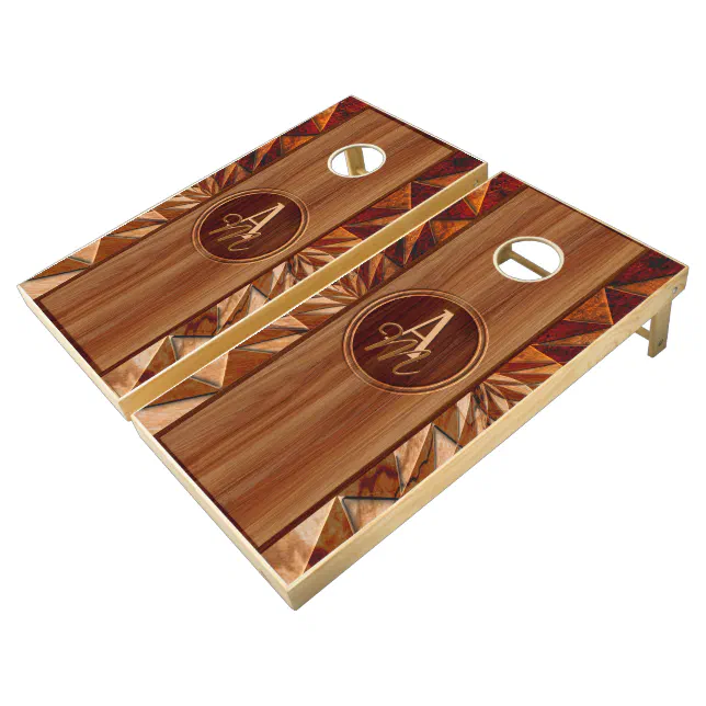 Wood Pattern Cornhole Set