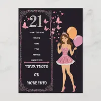 Birthday design with personalized photo options announcement postcard