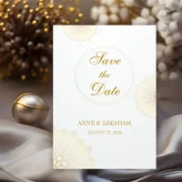 Luxury Gold Flowers Elegant Save the Date Wedding Invitation